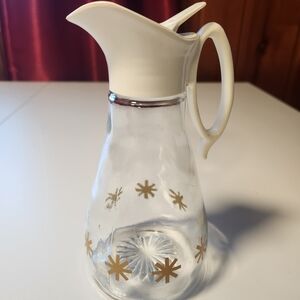 Vintage Glass Log Cabin Syrup Dispenser